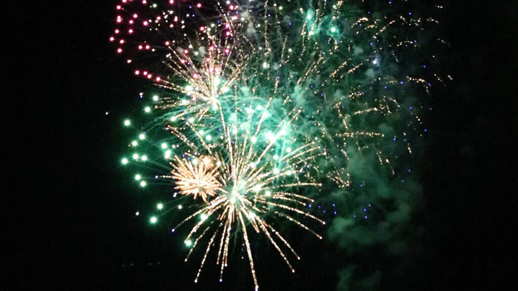 Fireworks light up the sky on July 3, 2022.